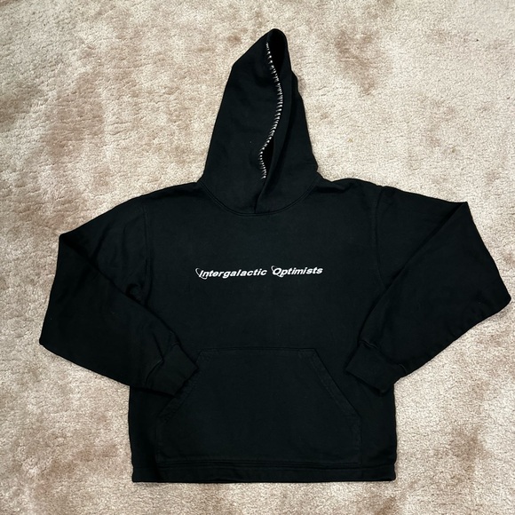 Rare Madhappy Black Melrose Silver Intergalactic Optimist Hoodie - Picture 2 of 4